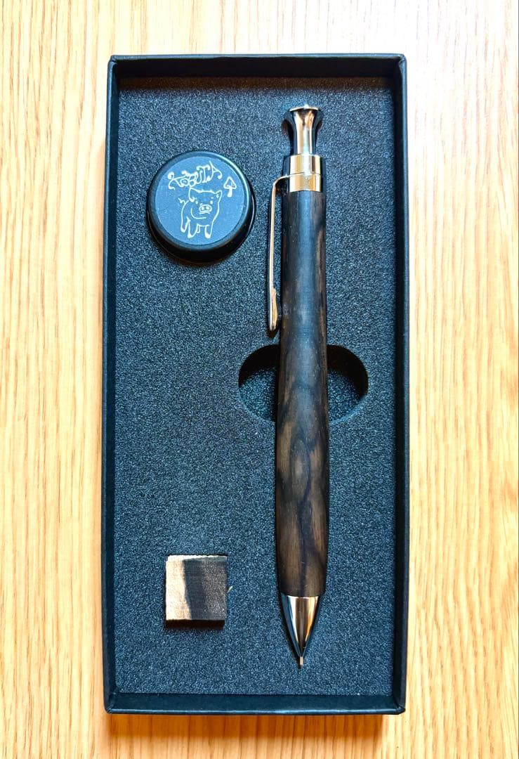 ※ri1　 こぶた工房　黒柿孔雀杢　ペンシル0.5