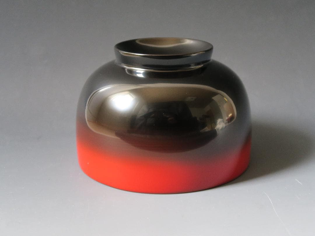 【輪島塗】ぼかし塗 汁椀 内朱塗 一客 天然木 共箱