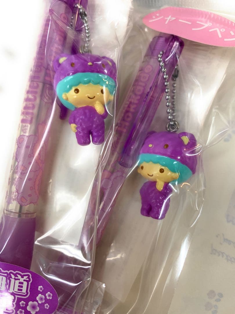 リトルツインスター　キキ＆ララ　北海道限定ラベンダーベア、キキシャープペン10本