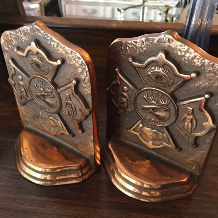 激レア！40’s〜50’s 銅製フリーメイソン 秘密結社ブックエンドアメリカ