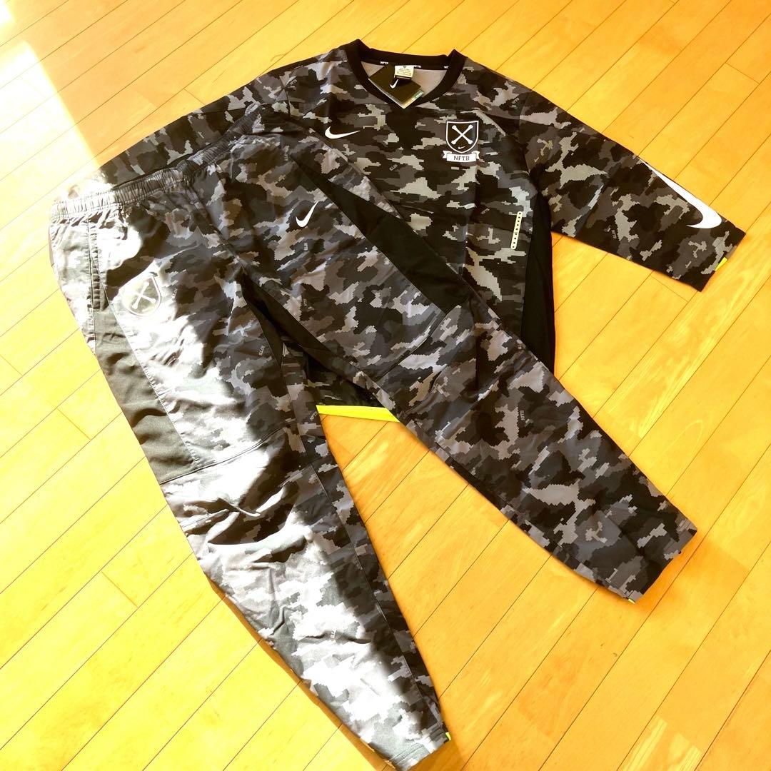 上のみ新品未使用人気カラーNIKEナイキ NFTBピステセットアップカモフラ