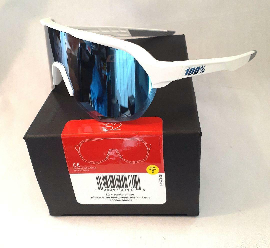 100% S2 ホワイト ブルー ワンハンドレッド サングラス