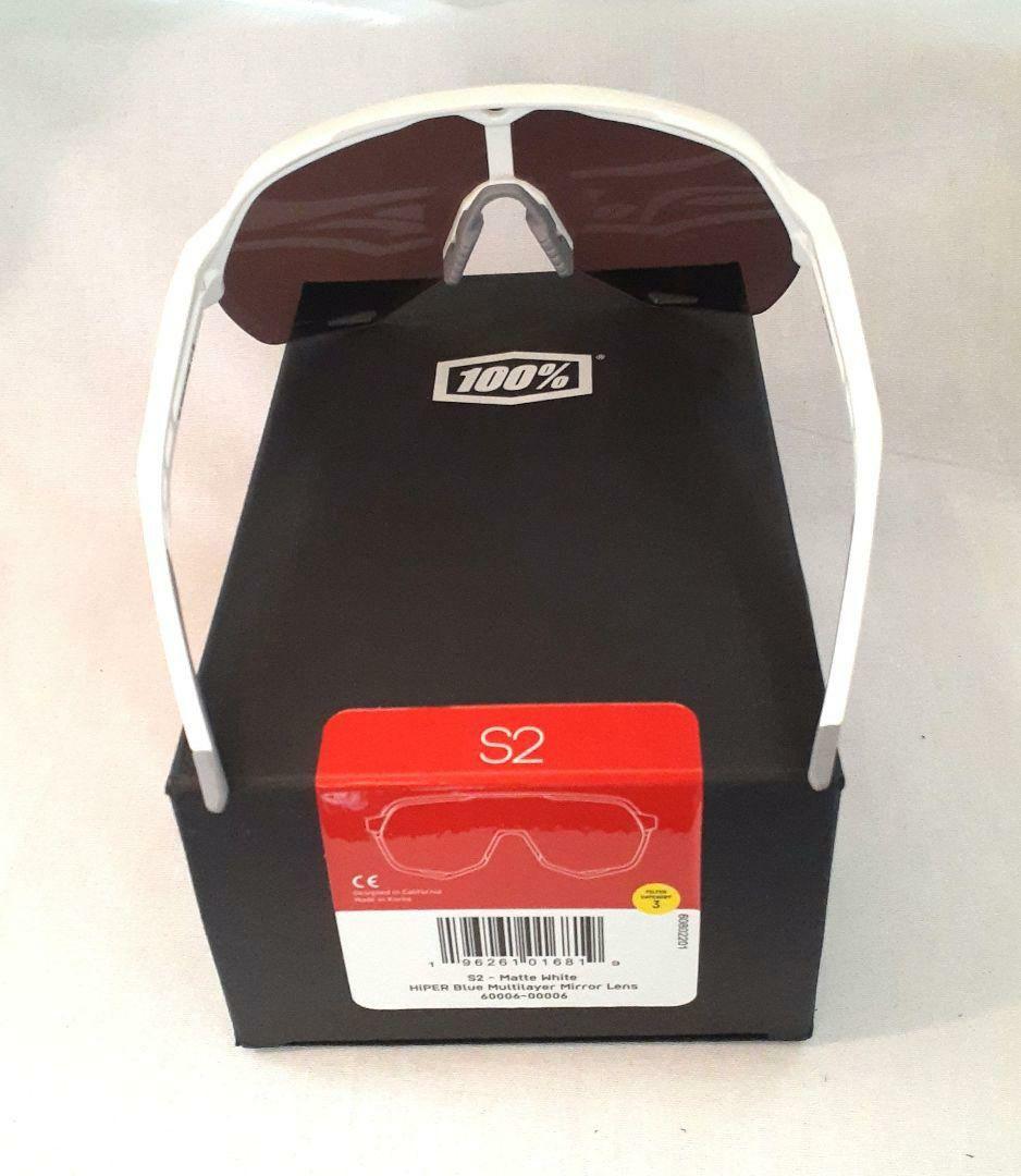 100% S2 ホワイト ブルー ワンハンドレッド サングラス