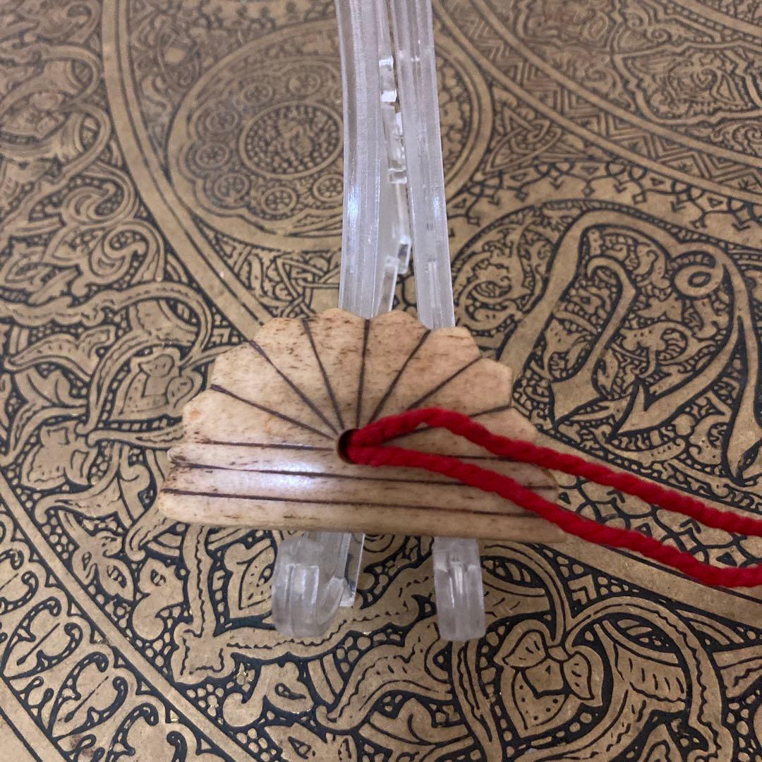 江戸中期〜後期？　古根付け　掲げ物　陶器×天然素材　2点セット