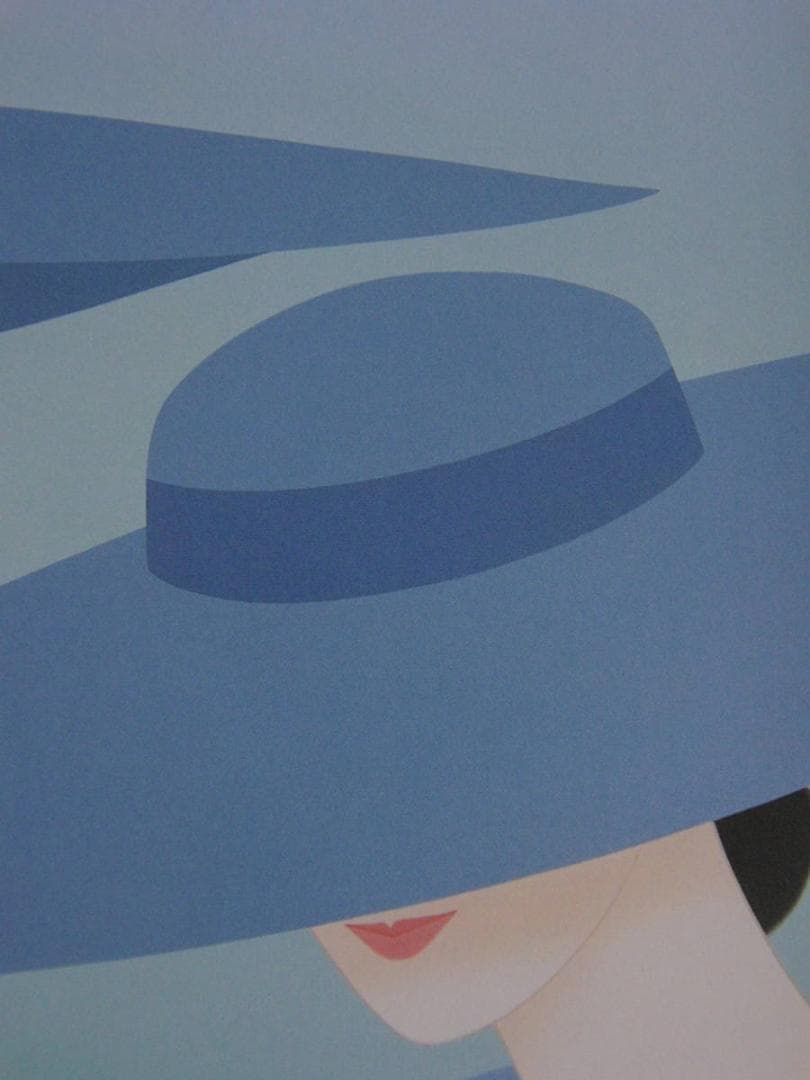 鶴田一郎、【アフタヌーン　パーティー（ブルー）】、希少な額装用画集より