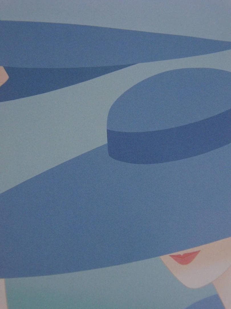 鶴田一郎、【アフタヌーン　パーティー（ブルー）】、希少な額装用画集より