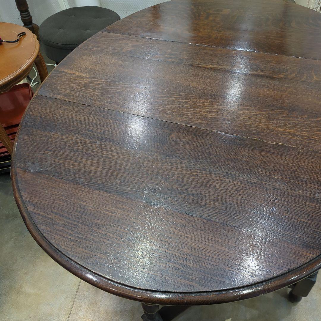 アンティーク ダークブラウン ドロップリーフテーブル　木製　机