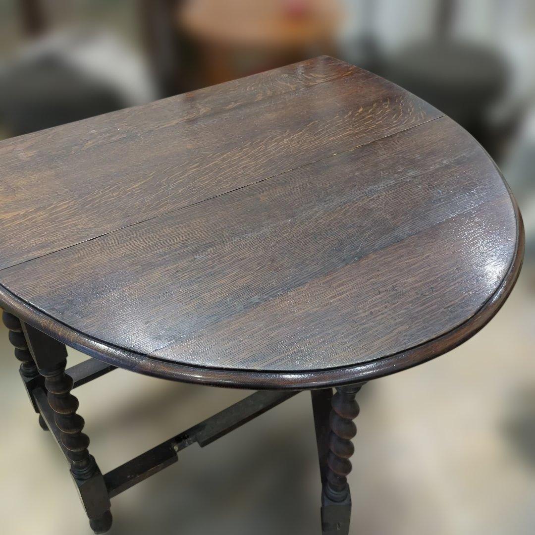 アンティーク ダークブラウン ドロップリーフテーブル　木製　机