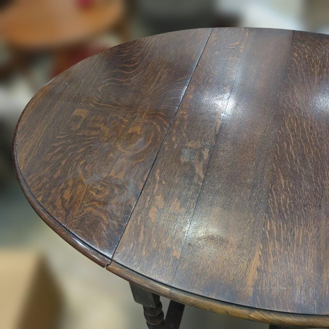 アンティーク ダークブラウン ドロップリーフテーブル　木製　机