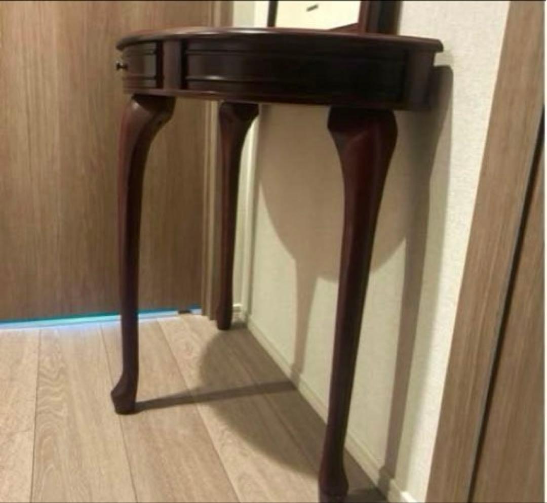 ☆高級家具☆木製ダークブラウン コンソールテーブル引き出し付