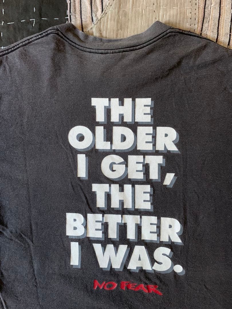 極フェード90s XL NO FEAR メッセージ vtg Tシャツ sk8