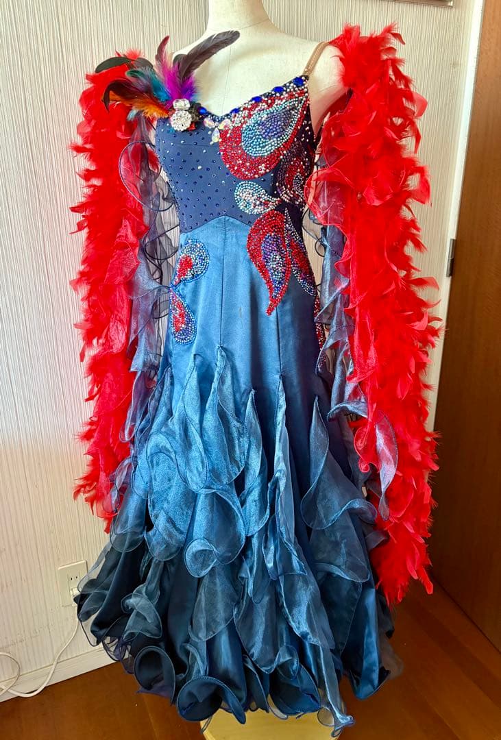 最終大幅セール❣️社交ダンスドレス　ジャンティ Ｍ　ネイビー