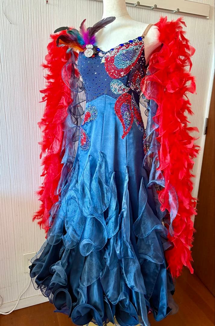 最終大幅セール❣️社交ダンスドレス　ジャンティ Ｍ　ネイビー