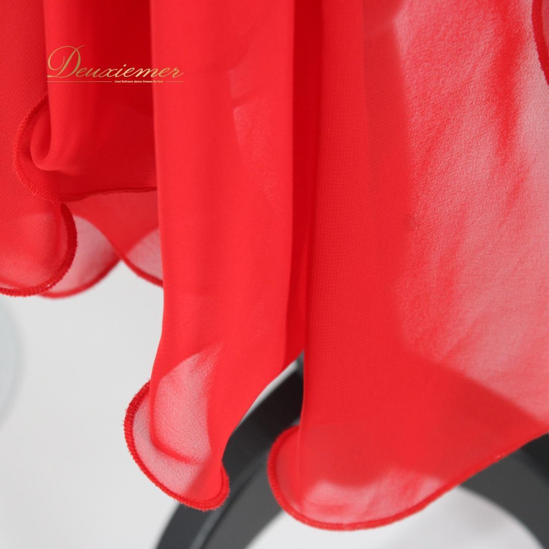 【美品タグ付き 社交ダンス衣装】ワンピース ドレス ICHIOKU 赤 レッド