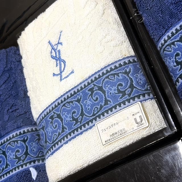 【YSL】イヴサンローラン フェイスタオル 2枚×4セット コットン【未使用】