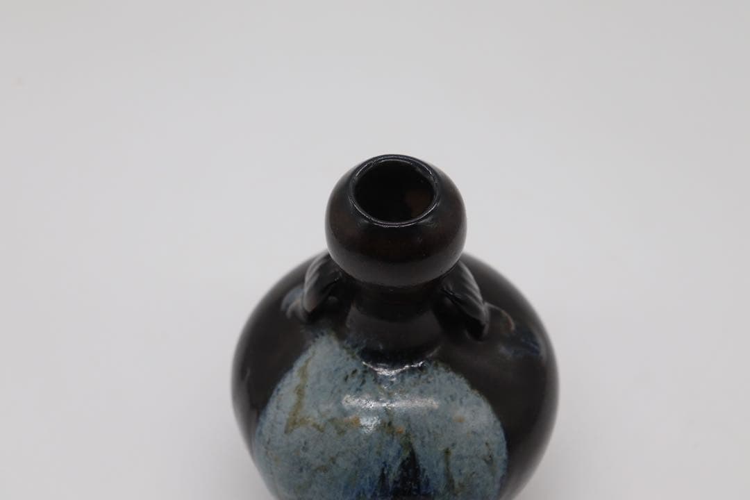 中国　鈞釉蓋耳瓢箪瓶　送料込み0111