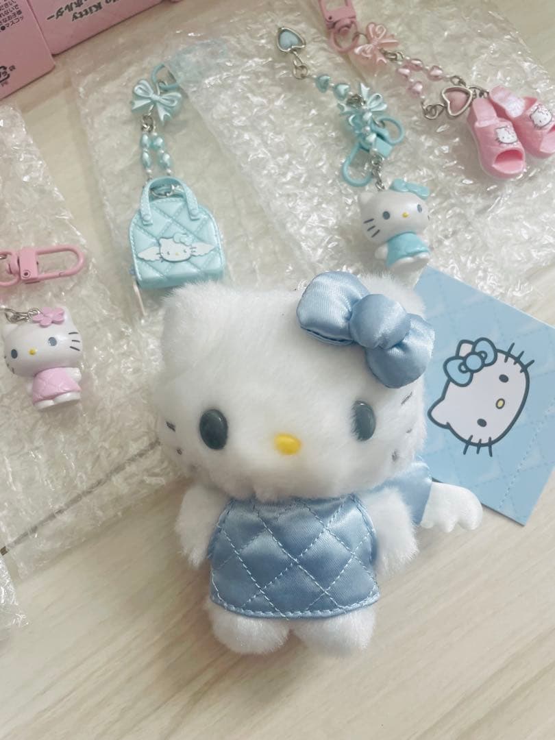 ハローキティ マスコットホルダー（ミニチュアキルト） ブルーストラップ