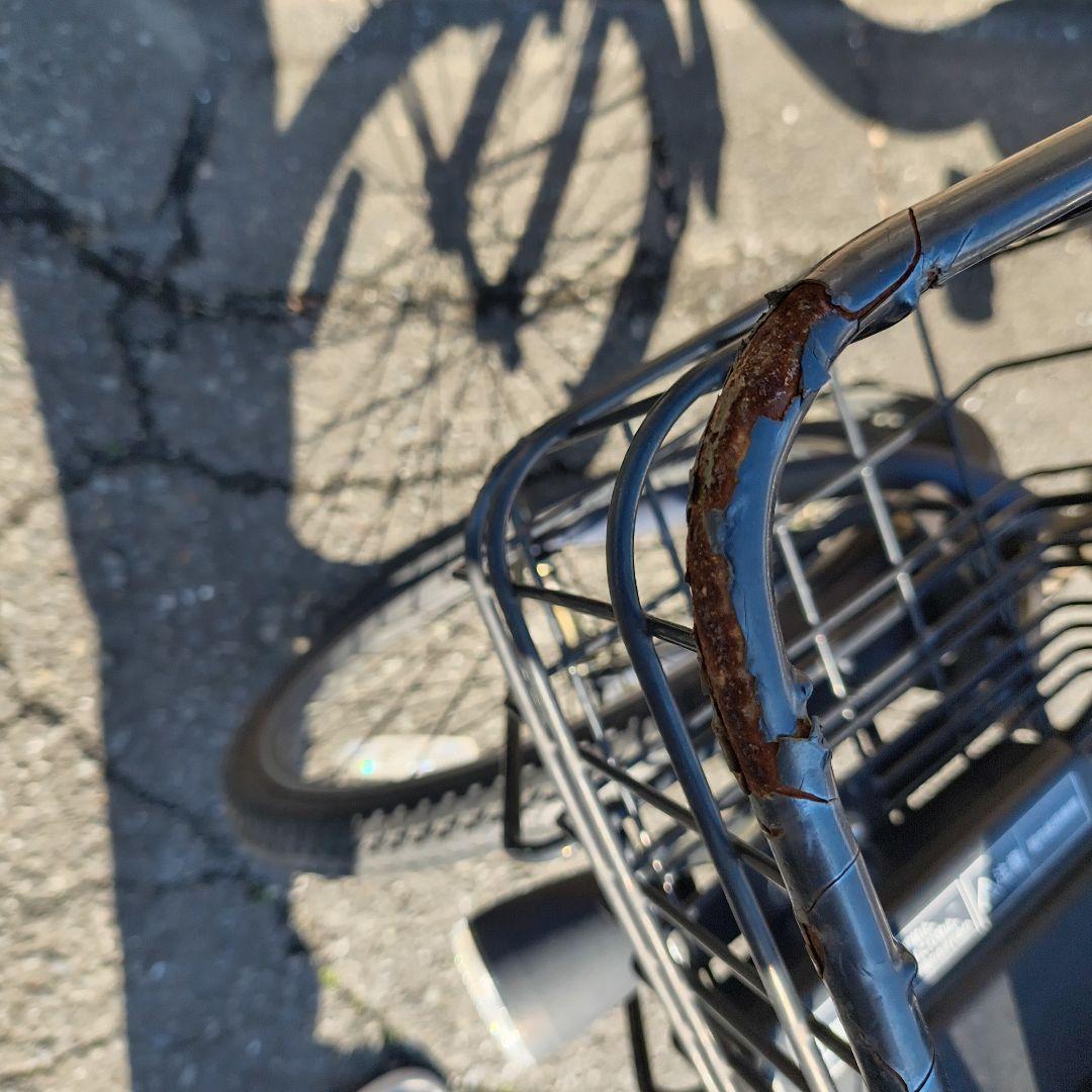 電動アシスト自転車 シティタイプ グレー 前バスケット付き