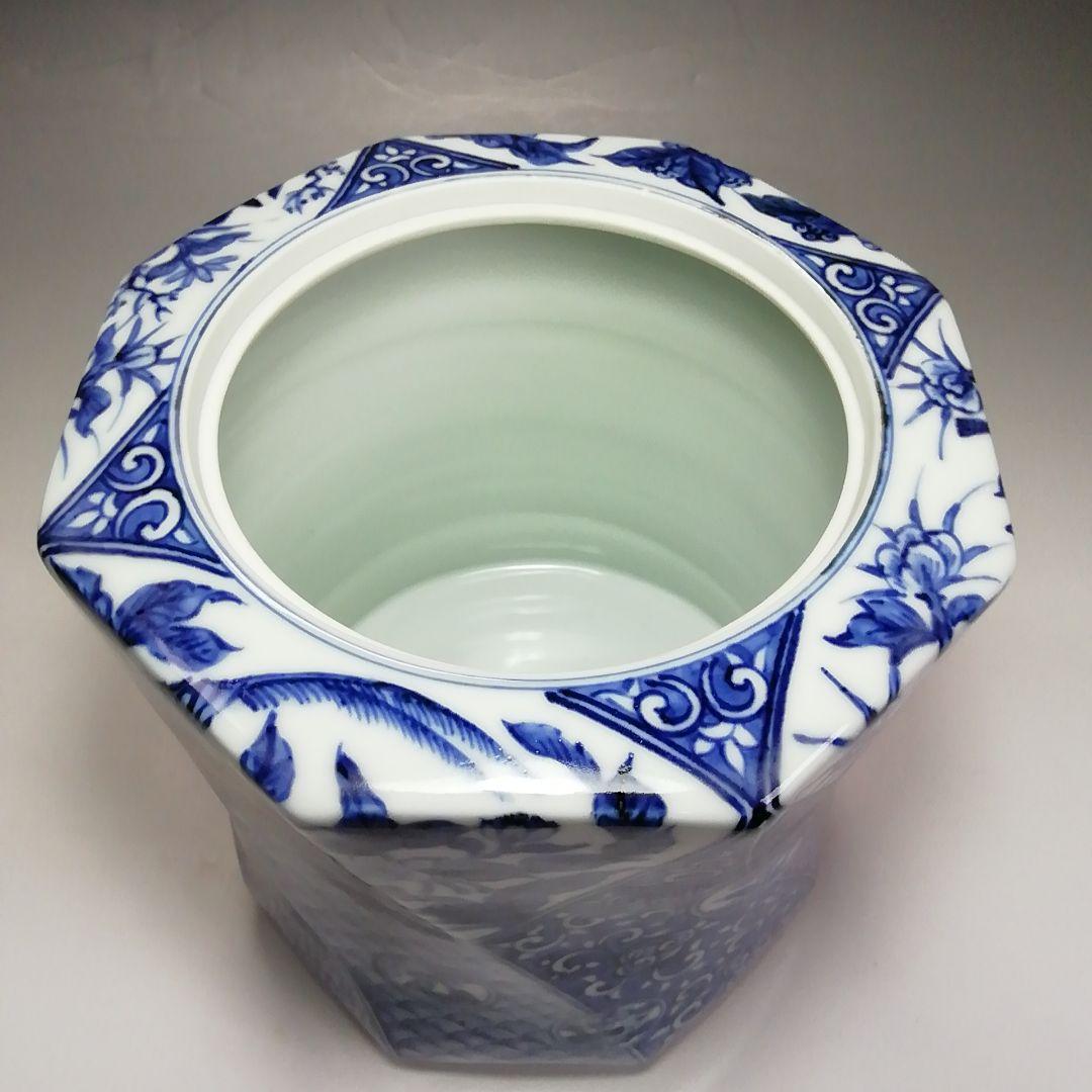 Ｓ５８１　水指　『祥瑞花鳥八角』『勝見永泉作』　共箱　茶道具