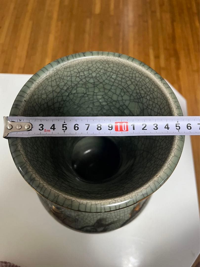 相馬焼 松助窯 花器 大きな花瓶 壷 骨董 唐物 金彩