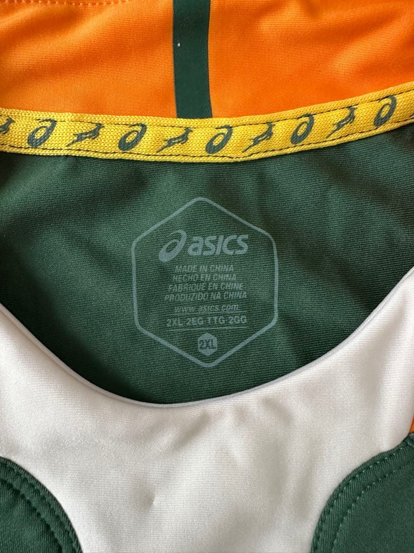 2019年ラグビーワールドカップ南アフリカ代表モデル　ジャージ（アシックス製）