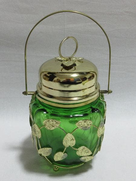 TERADA WAREガラスキャンディーポットオルゴール付昭和平成レトロ未使用品