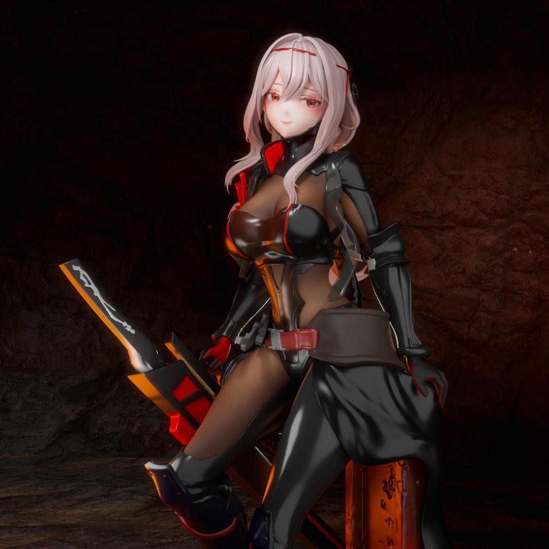 ガレージキット 1/7 勝利の女神:NIKKE 黒紅蓮 / 未塗装未組立