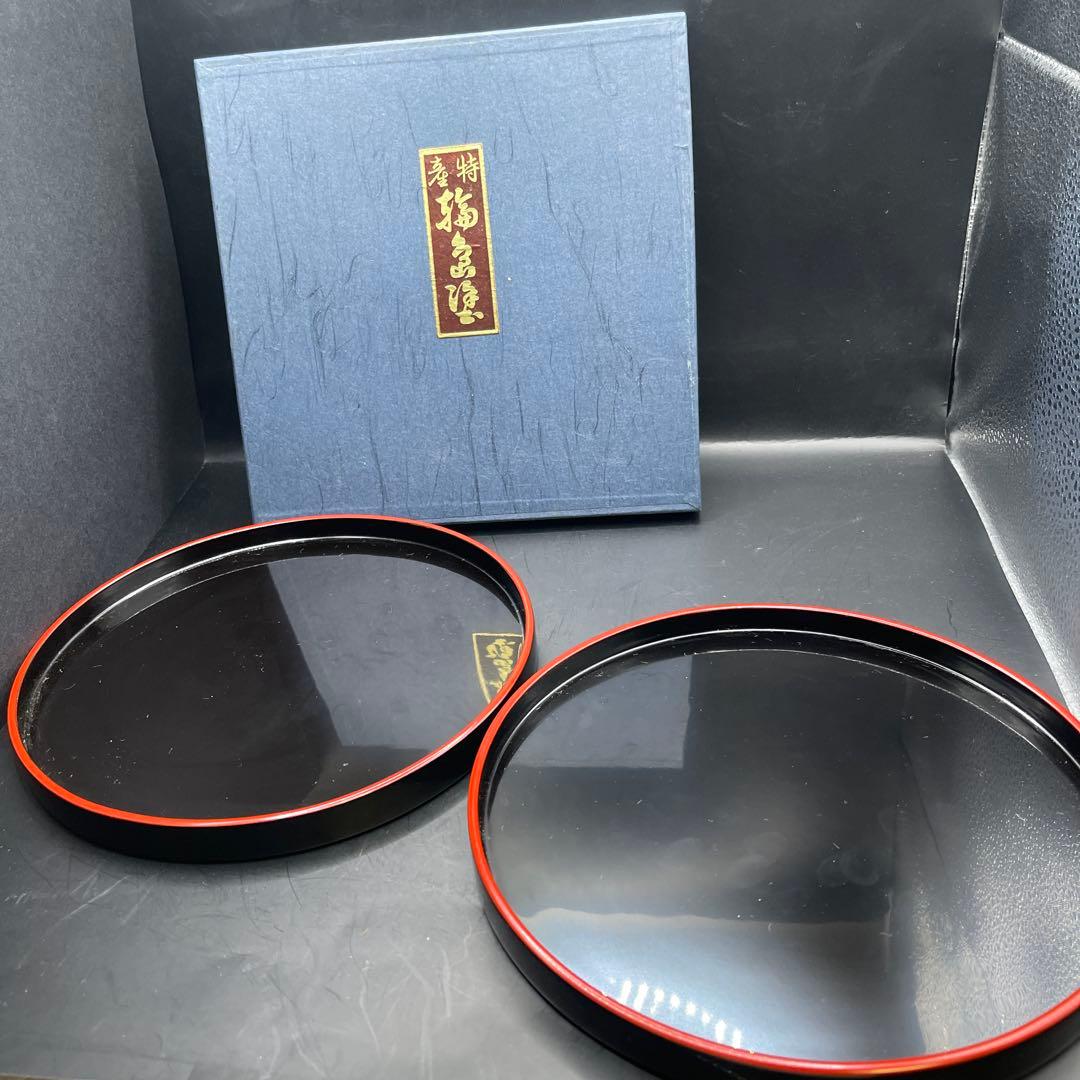 輪島塗　丸盆　5枚セット