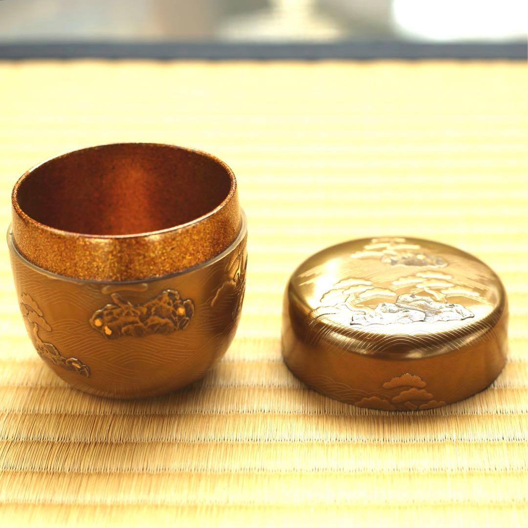 大棗　松島蒔絵　茶器　鵬雲斎　金地