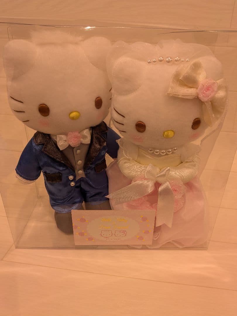 ハローキティ&ダニエル　ウエディングドールセット　希少　ぬいぐるみ　ピンクほっぺ