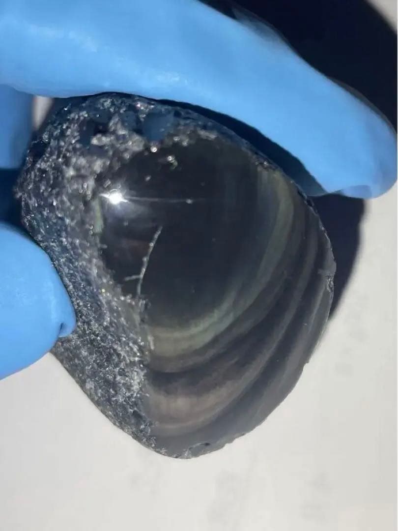 研磨品　十勝石玲瓏　虹　レインボーオブシディアン