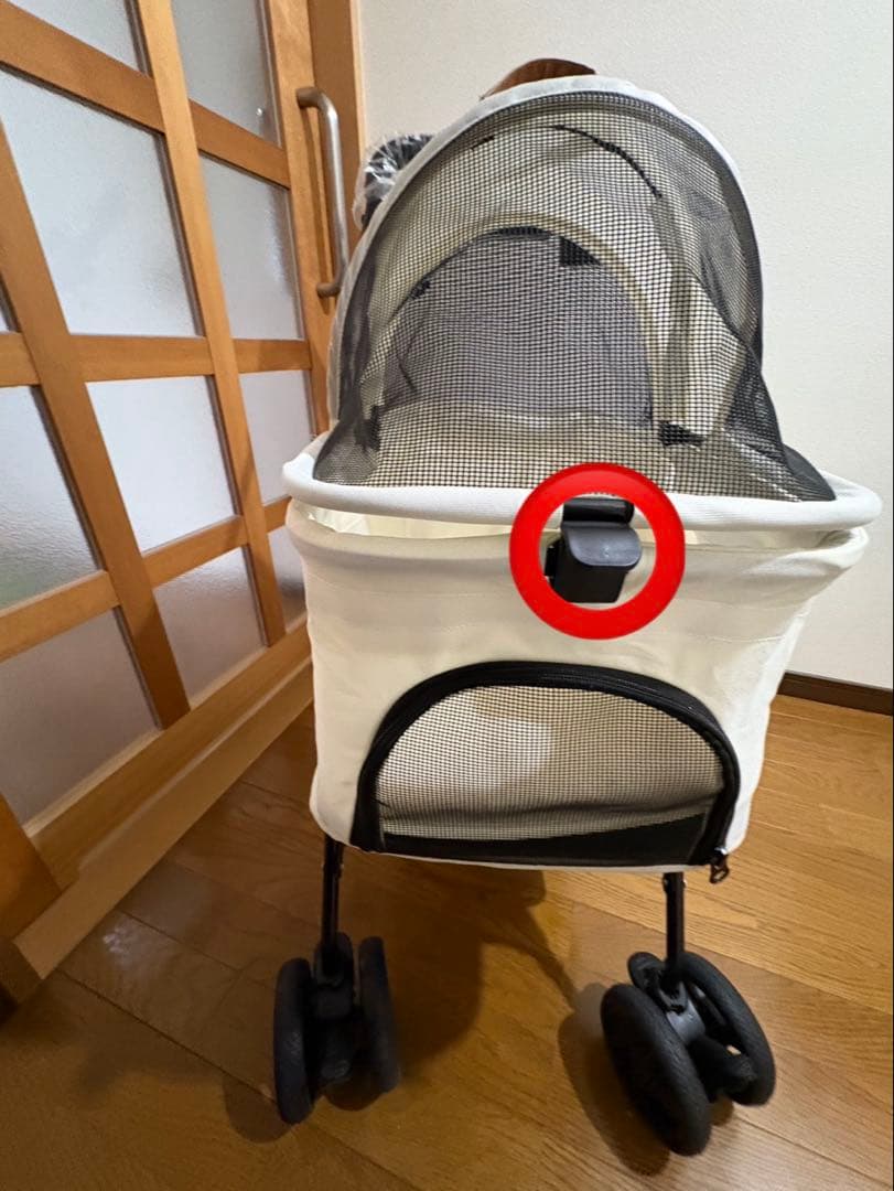 折りたたみ式ペットカート　アイボリー