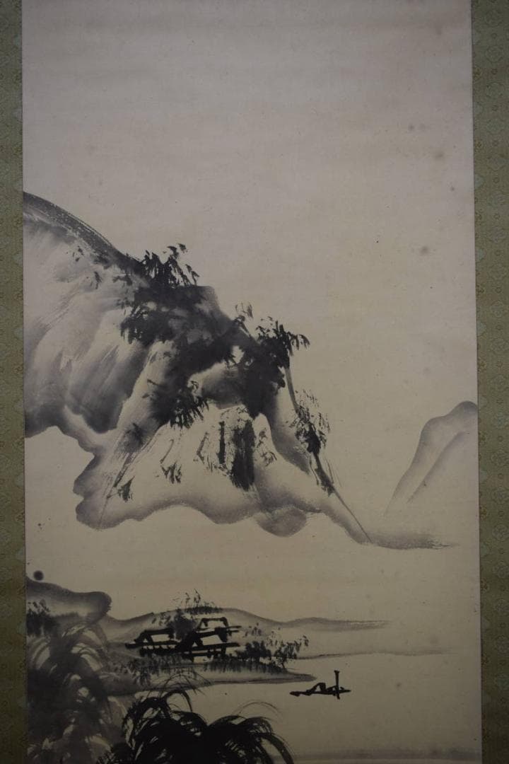 模写/谷文晁/山水図/布袋屋掛軸HF-945