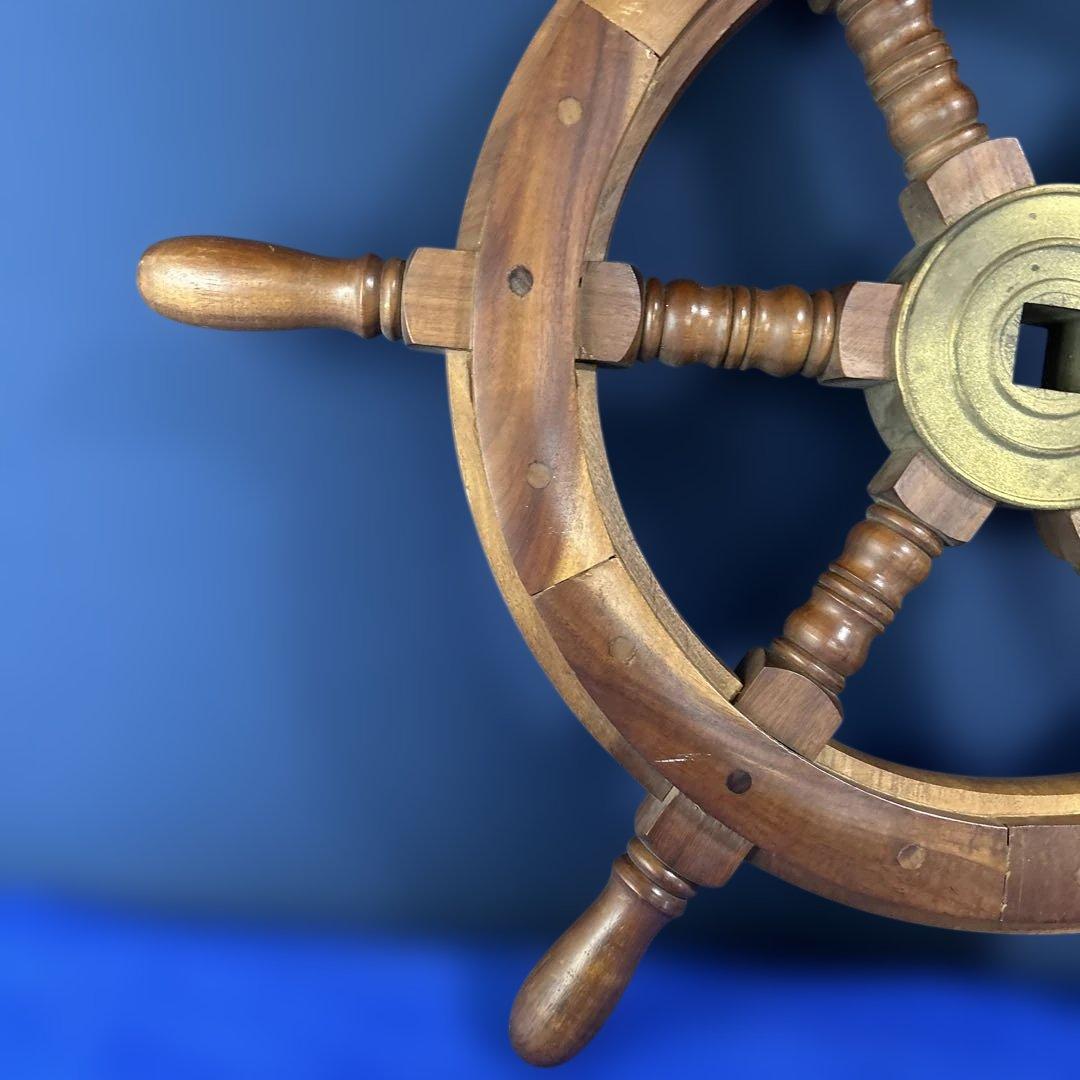 木製 舵輪　ラット　約60.5cm