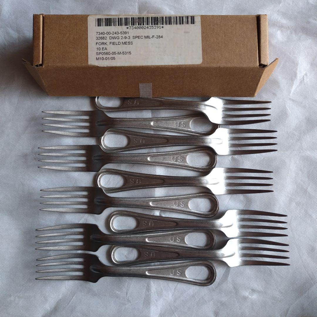 米軍使用　カラトリー　ナイフ・フォーク・スプーン　未開封　箱入り各10本