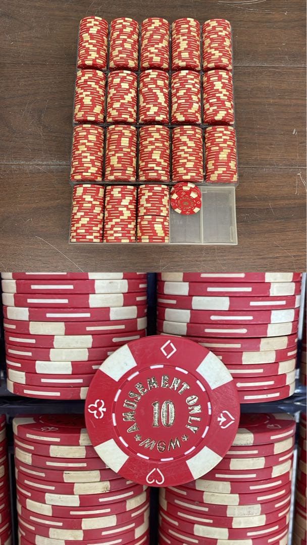 EKK13 カジノチップ 大量 MGM ポーカーチップ 100 50 10 ドル