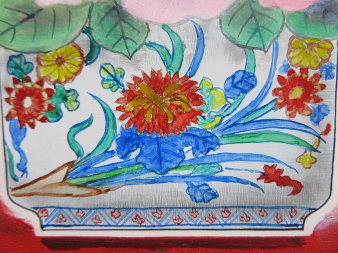 ◆今井ロヂン　「薔薇」　油彩　SM号　二科会審査員　古径額　師：レオナール藤田◆