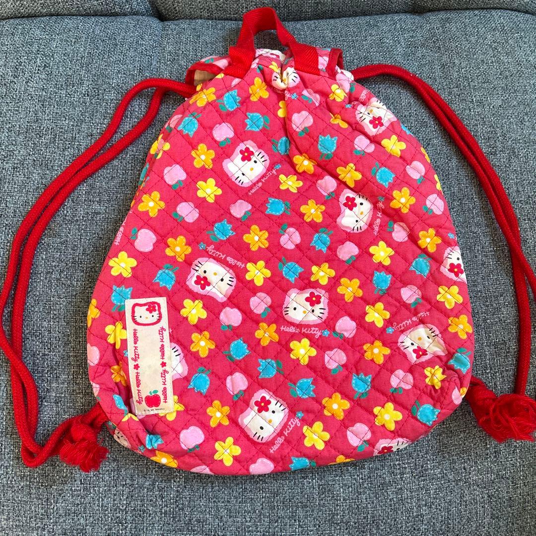 キティ　キルト　ナップザック　リュック　平成レトロ　当時物　レア