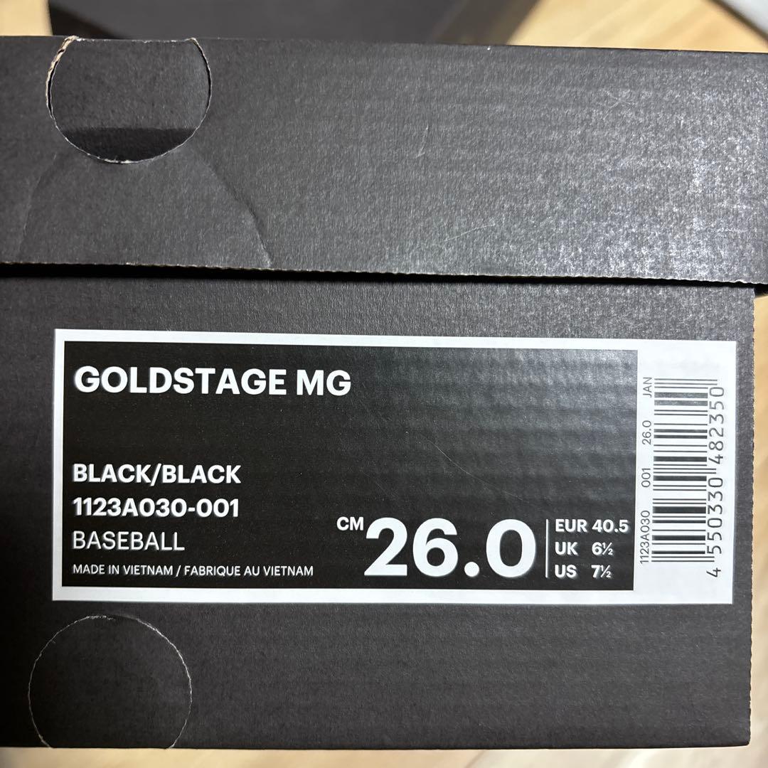 新品　アシックス　野球　スパイク　ゴールドステージMG ブラック　26.0