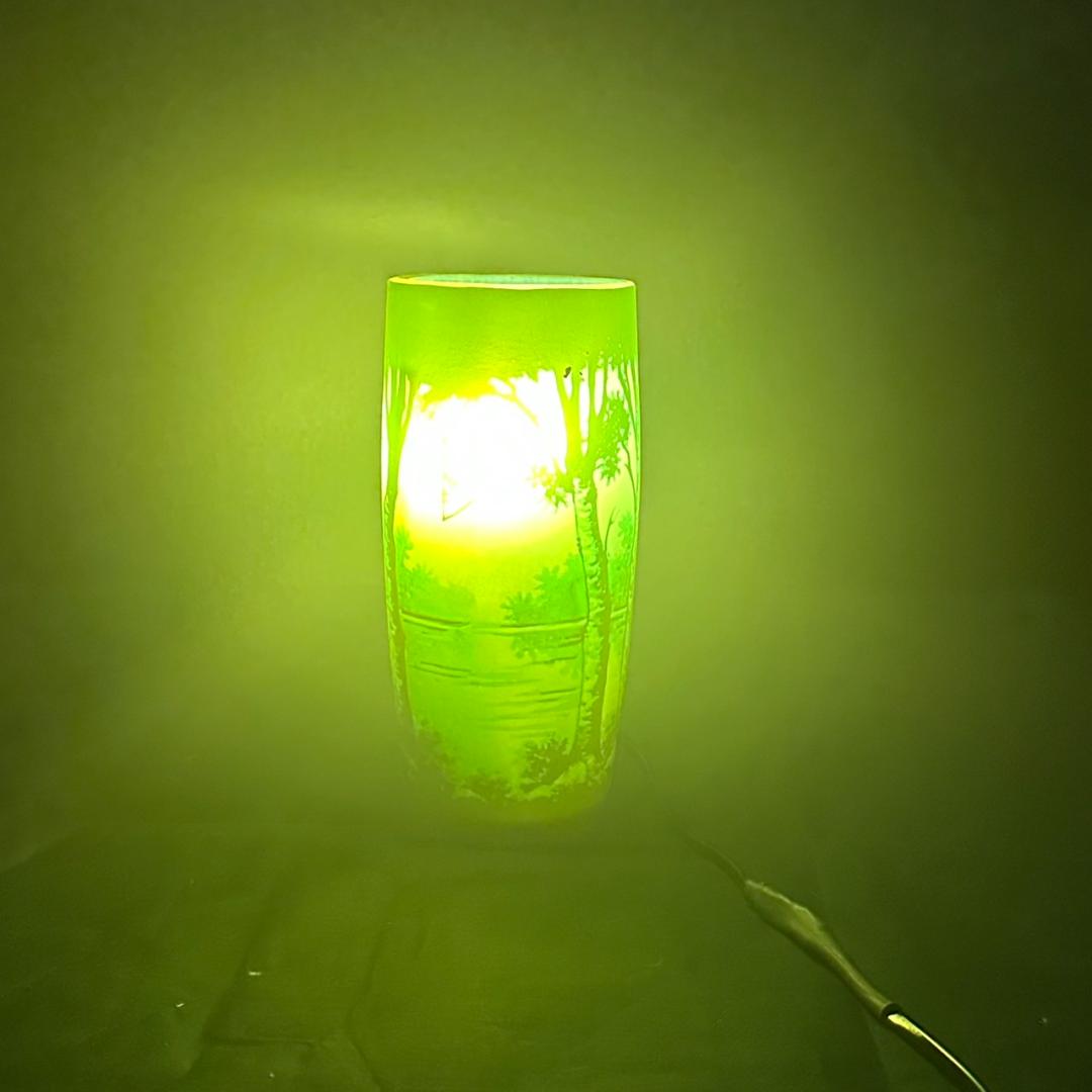 ドームナンシー 筒型 　卓上証明　高さ17.5cm 被せガラス　アンテルカレール