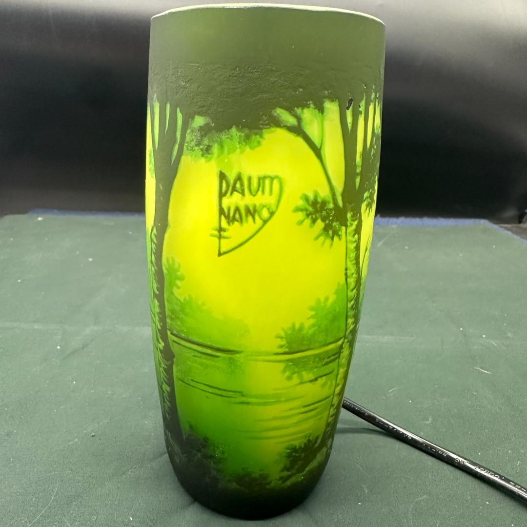 ドームナンシー 筒型 　卓上証明　高さ17.5cm 被せガラス　アンテルカレール