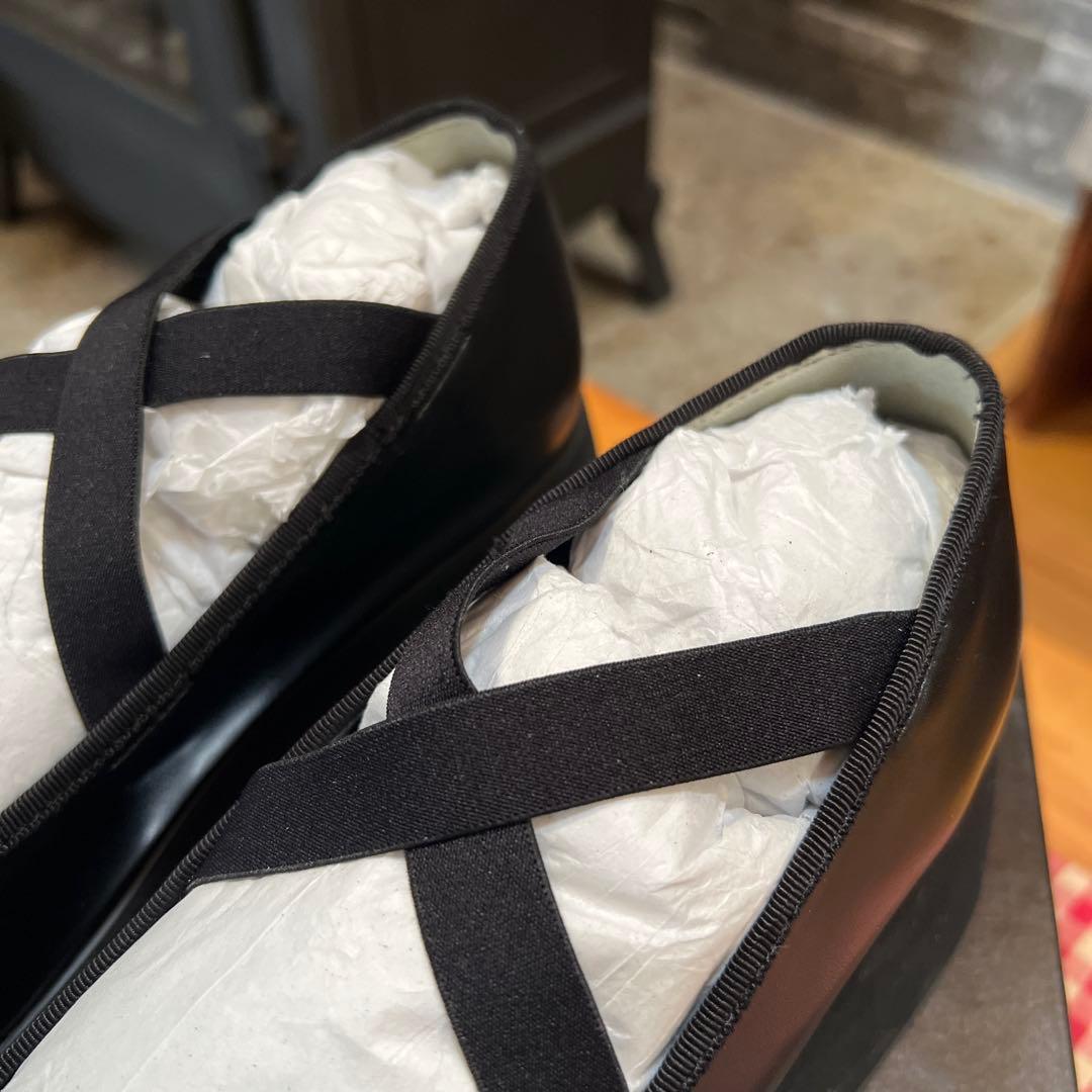 Candy Stripper ブラック バレエシューズ Lサイズ