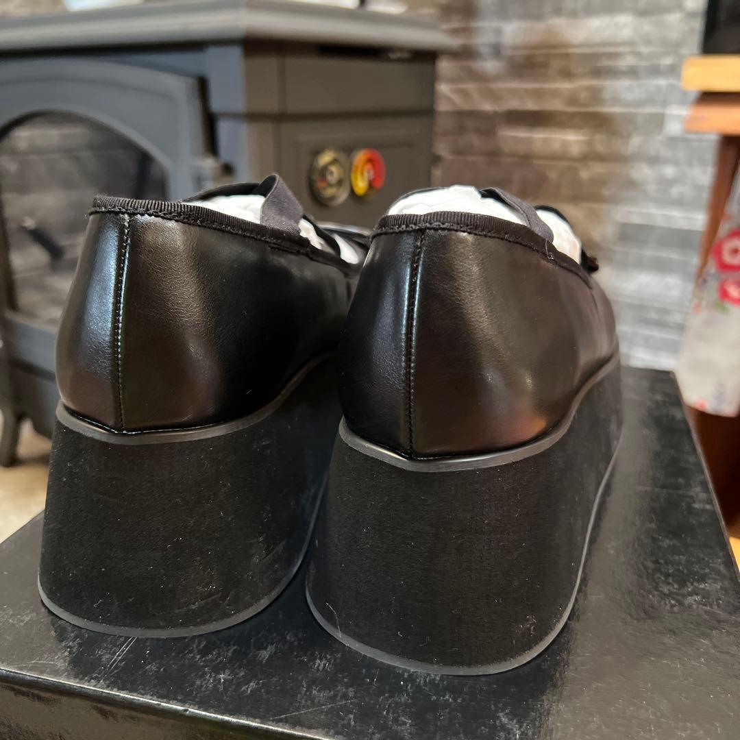 Candy Stripper ブラック バレエシューズ Lサイズ