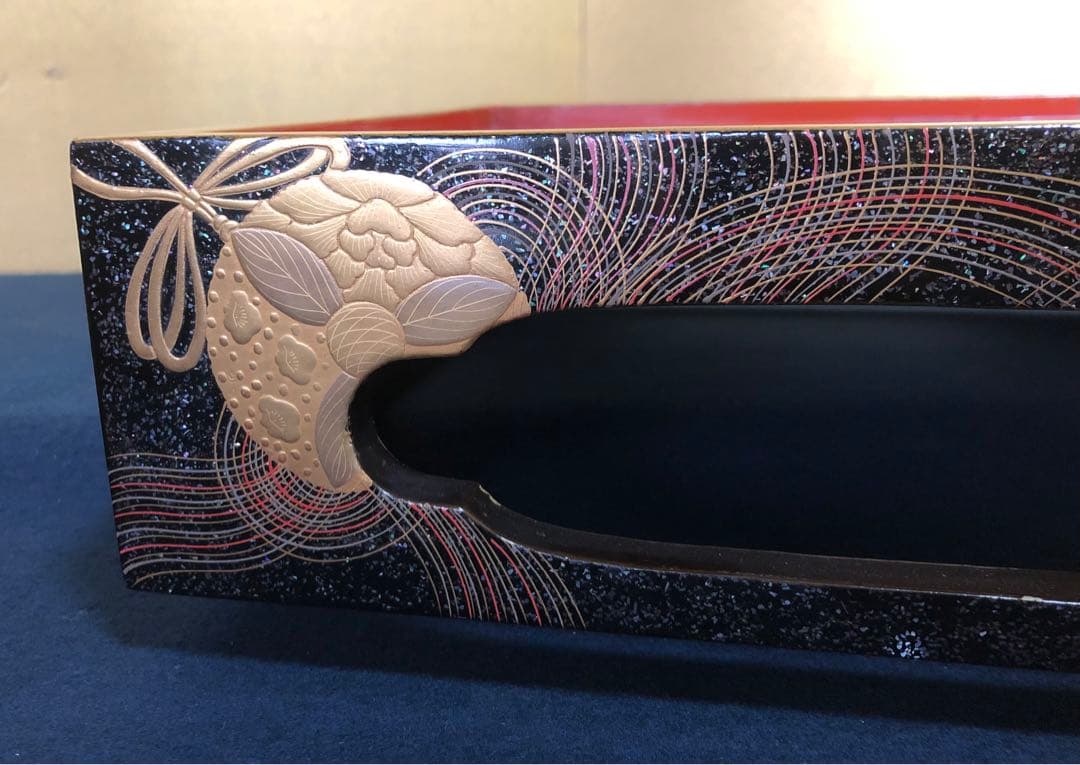 割引❗️《R》時代 黒内朱 梨地 蒔絵 五段重 替蓋 重台付 木箱251127お1