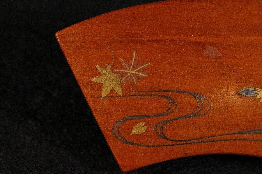 茶道具 春彩流 老梅 扇面香合 塗師 司峰作 共箱 旧家蔵出