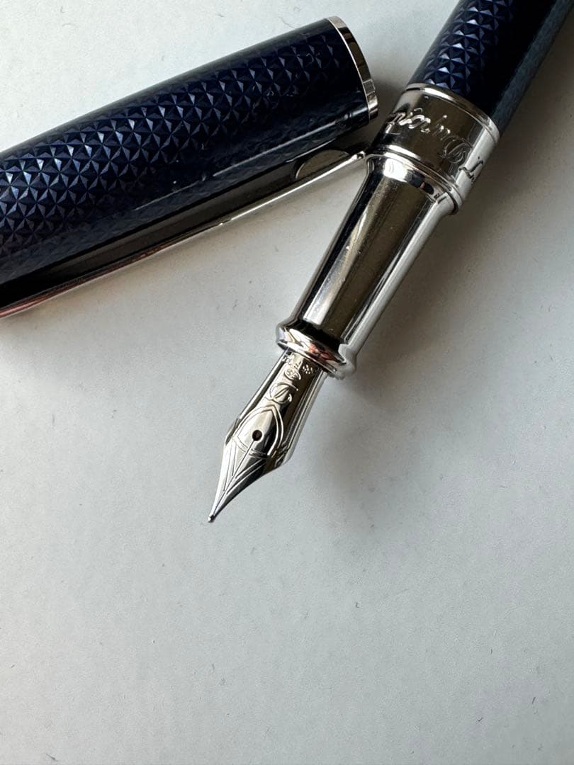 デュポン S.T.Dupont ギヨシェアンダーラッカー　ブルー 万年筆