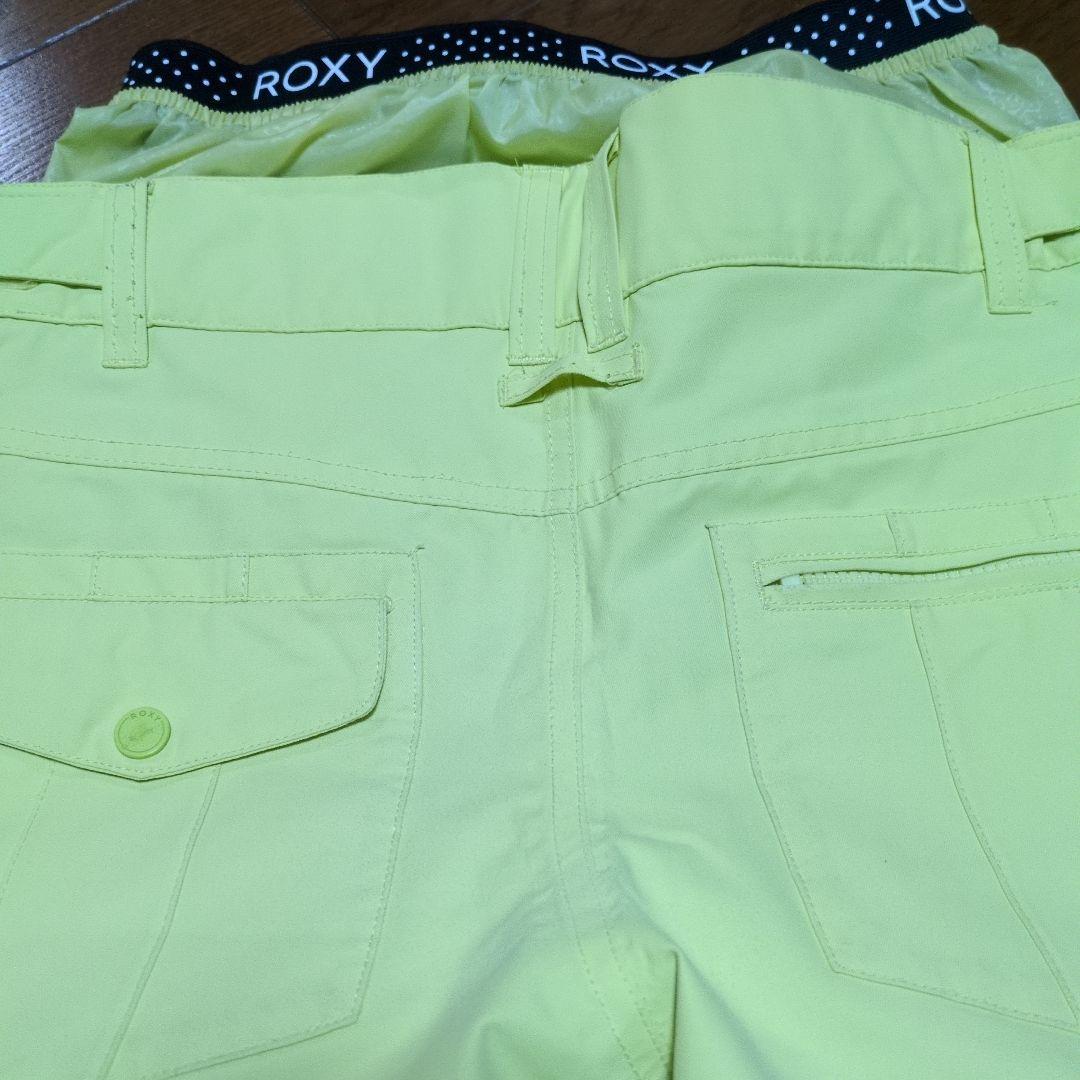 【美品】ROXY　スノボウェア　上下セット　総柄　ボタニカル　レモンイエロー　Ｓ