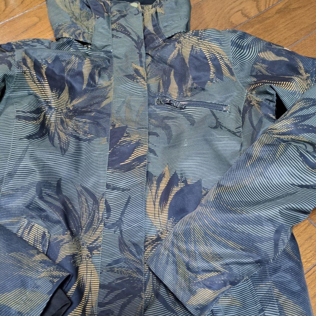【美品】ROXY　スノボウェア　上下セット　総柄　ボタニカル　レモンイエロー　Ｓ