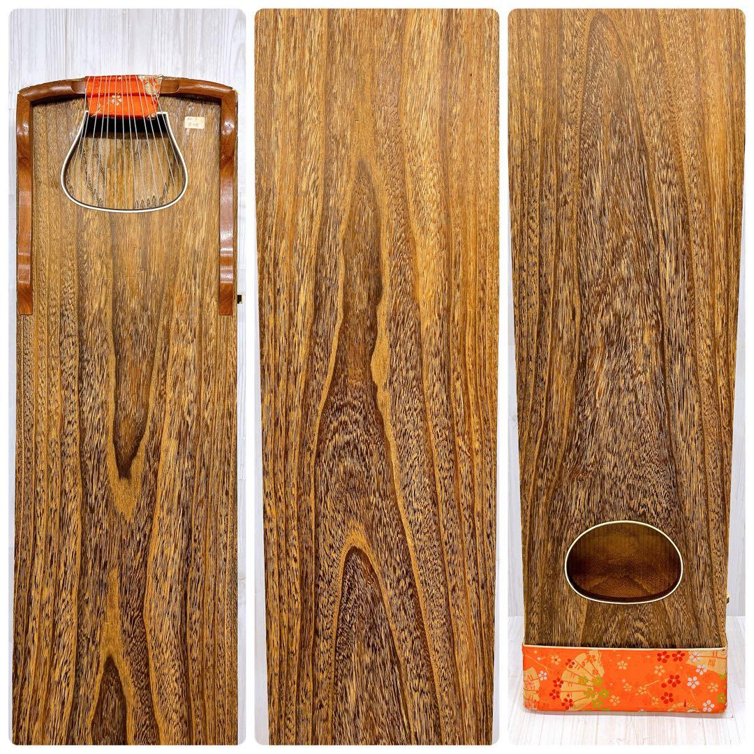 琴 箏 13弦 並甲 上角巻 蒔絵 すだれ彫 和楽器 琴柱付き