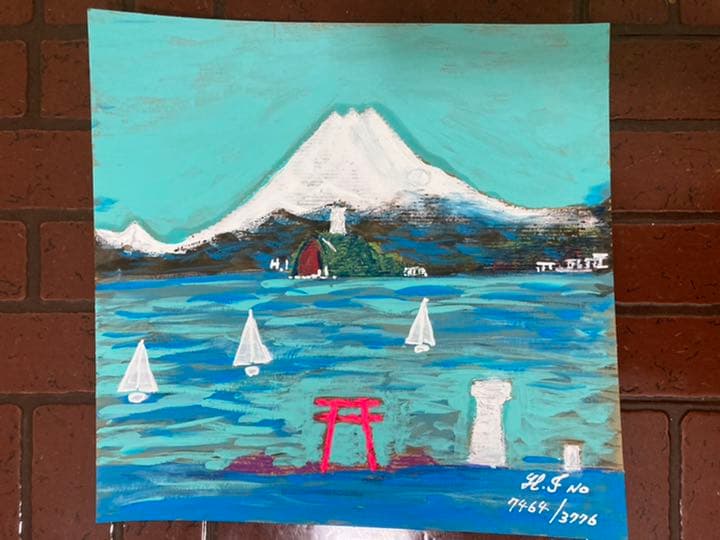 葉山森戸神社前からの富士山曼荼羅図、裕次郎灯台湘南の海